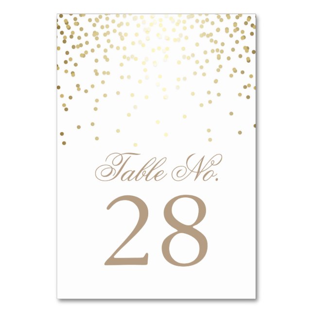 Points Gold Confetti Mariage blanc Numéro de table (Par défaut)