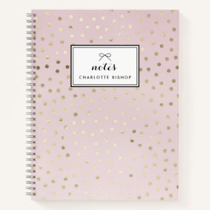 Points Gold Foil Motif Blush Carnet personnalisé