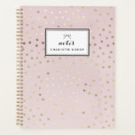 Points Gold Foil Motif Blush Planner personnalisé<br><div class="desc">Points Gold Foil Motif Blush Planner personnalisé | Planificateur personnalisable avec faux pois de feuille d'or motif sur arrière - plan rose pâle. Ce planificateur moderne et féminin sera parfait comme un cadeau personnalisé.</div>