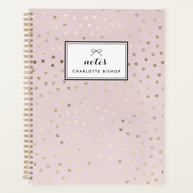 Points Gold Foil Motif Blush Planner personnalisé (Devant)