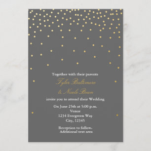 Points Gris & Gold Foil Faire-part de mariage mode