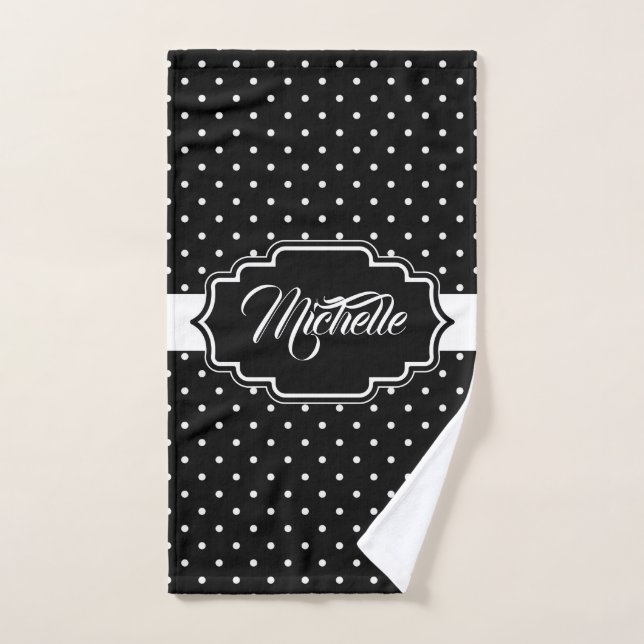 Points noirs et blancs (Serviette à main)