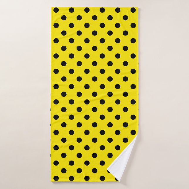 Points noirs et jaunes (Serviette de bain)