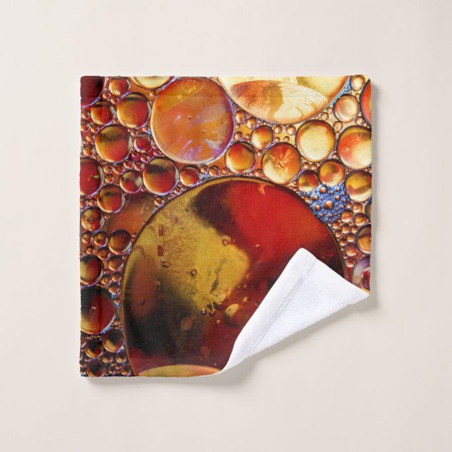 Points or et rouge (Gant de toilette)