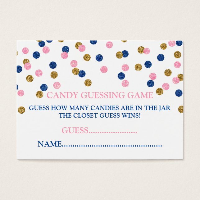 Points Or Rose Bleu Candy Guesser Carte de jeu (Devant)