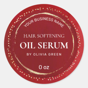 Points Peints Étiquettes De Sérum De Cheveux Rouge