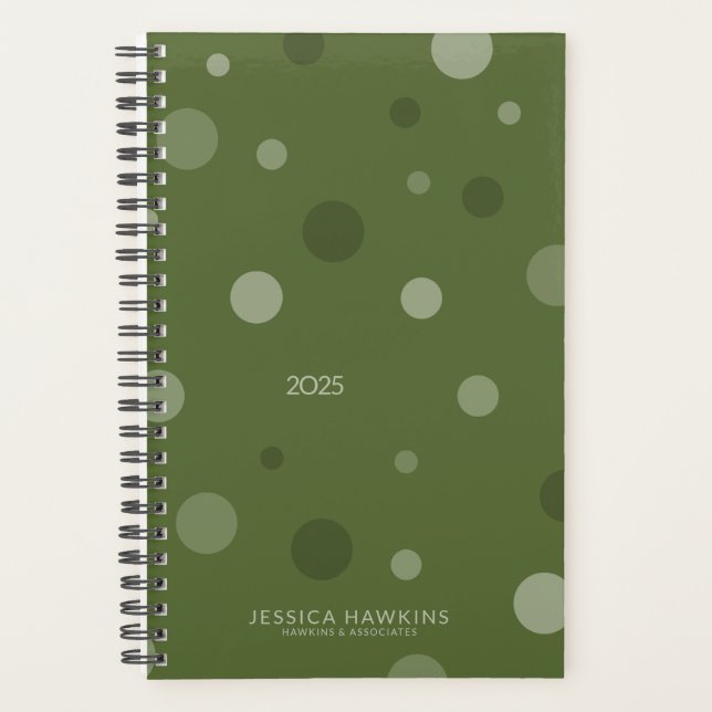 Points Pop Vert Olive foncé Année Hebdomadaire (Devant)