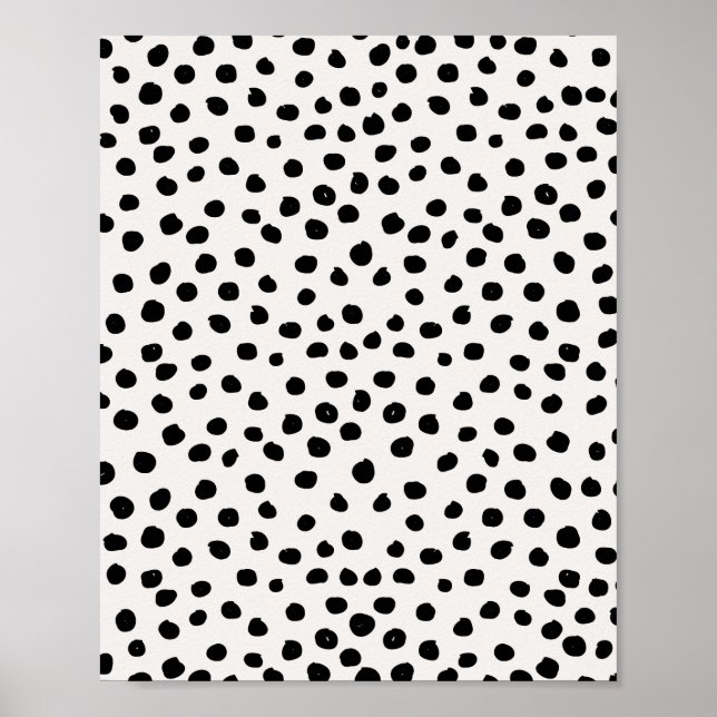 Points posters de animaux Noir Et Blanc Dalmatie (Devant)