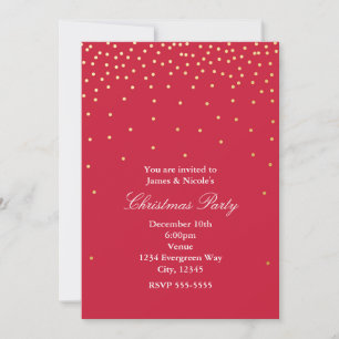 Points Red & Gold Foil Noël Invitations
