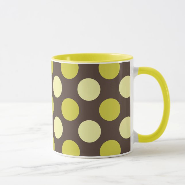 "Points Rétro - Chocolat Et Chaux" Mug (Droite)