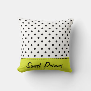 Points rétroactifs - Coussin personnalisé noir et