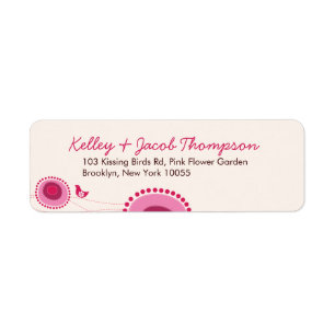 Points Rose Whimsical Fleurs et Étiquettes de adre