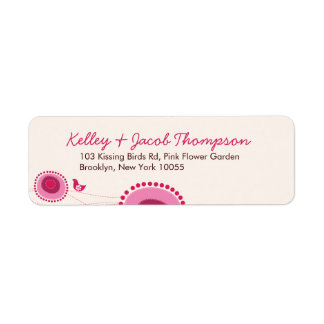 Points Rose Whimsical Fleurs et Étiquettes de adre