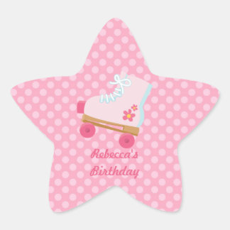 Points roses Rollerskate Stickers Anniversaire Sta