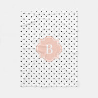 Points suisses bleus | Couverture en polaire monog