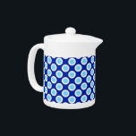 Points tournés rétros, bleu cobalt et blanc<br><div class="desc">Points rétro avec une bordure contrastée,  basé sur un classique,  motif moderne du milieu du siècle - points bleu ciel clair bordés de blanc sur un profond arrière - plan bleu cobalt</div>