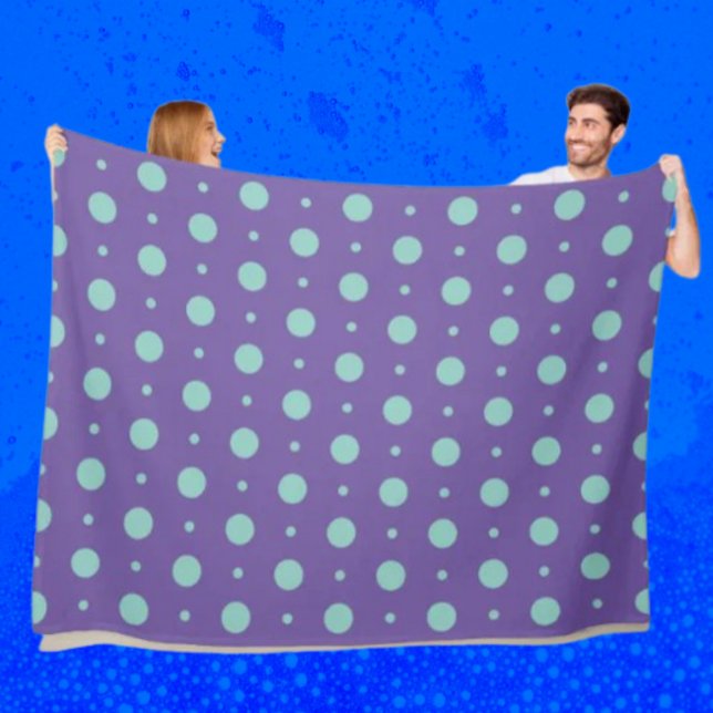 Points turquoise sur couverture en laine polaire v (Créateur téléchargé)