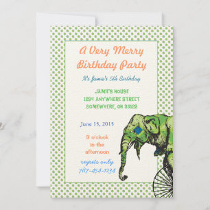 Points verts Invitations de la fête d'anniversaire