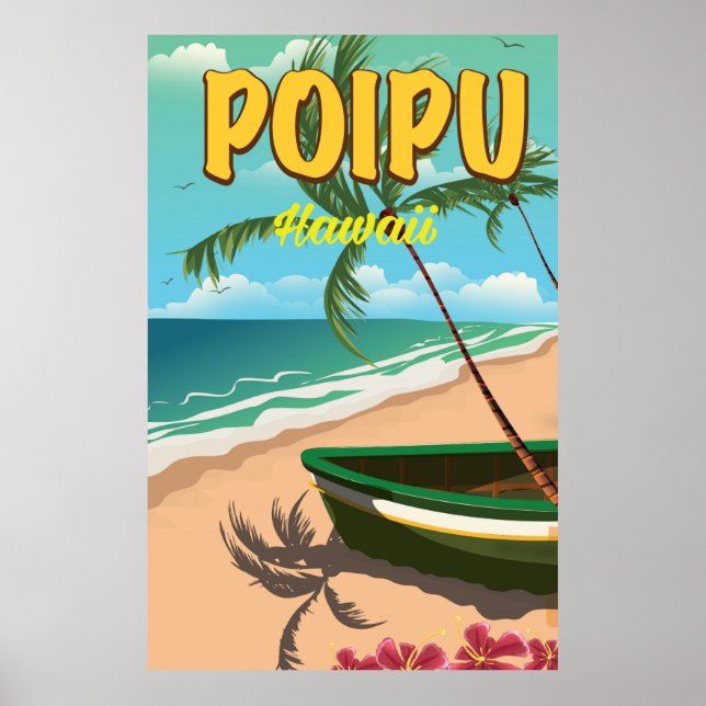 Poipu Hawaii affiche de voyage (Devant)