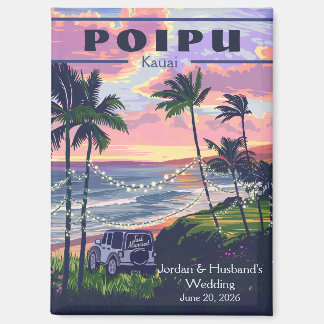 Poipu Kauai Mariage 3 Magnet personnalisé