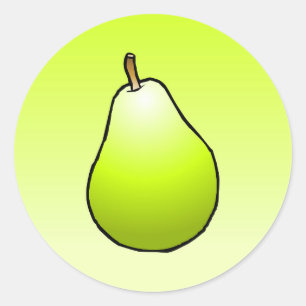 Poire - Autocollant Rond Classique