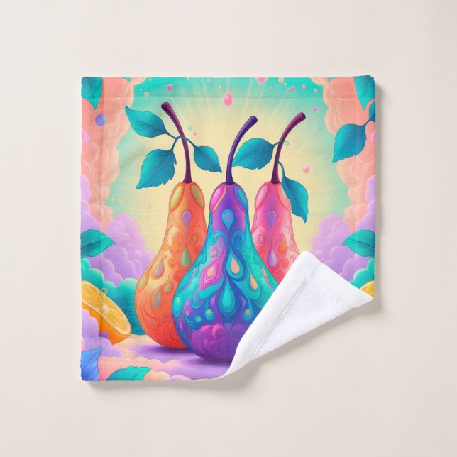 Poire colorée (Gant de toilette)