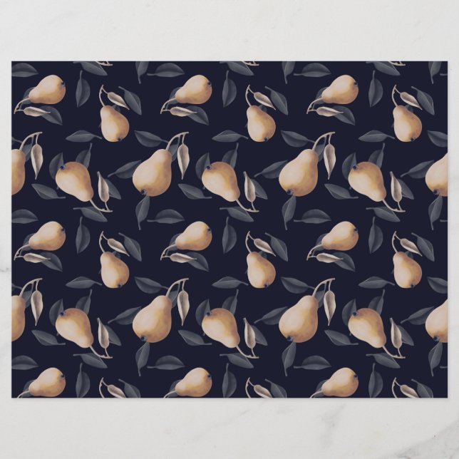 Poires jaune pâle sur Arrière - plan foncé (Devant)