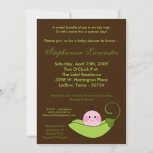 pois 5x7 doux dans une invitation de baby shower