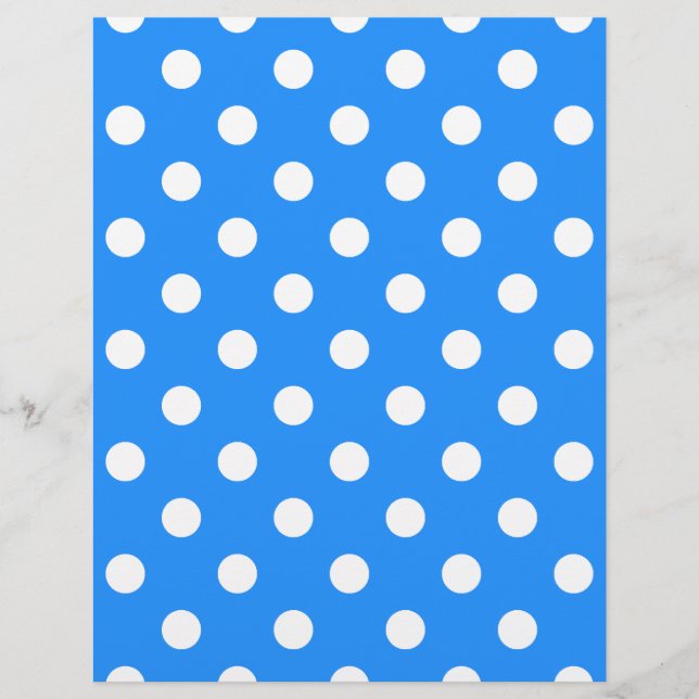Pois - Blanc sur Dodger Blue (Devant)
