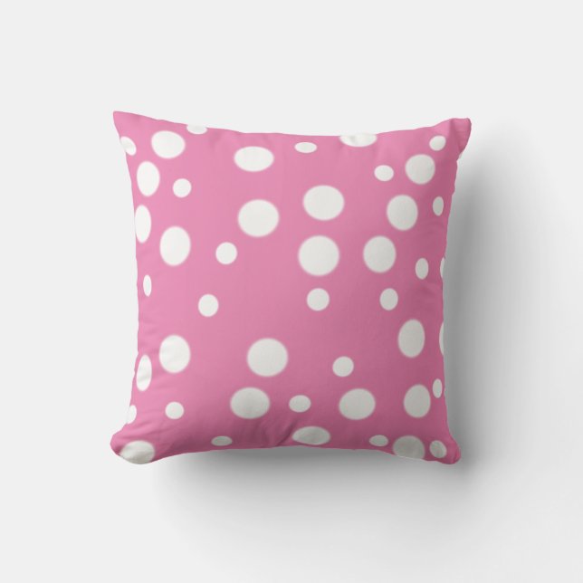 Pois blanc sur les coussins réversibles roses (Recto)