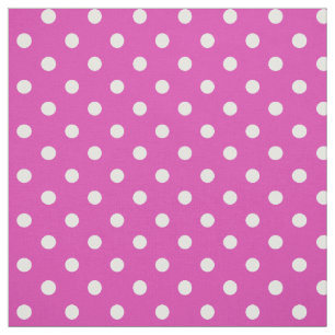 Pois blancs personnalisés sur tissu Motif Magenta