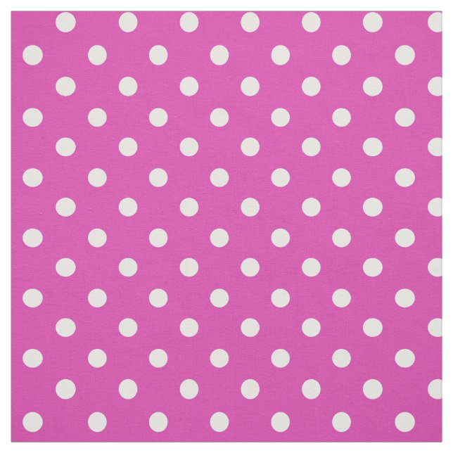 Pois blancs personnalisés sur tissu Motif Magenta (Échantillon)