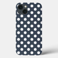 Pois blancs sur Coque gris bleu-Mate iPhone cas