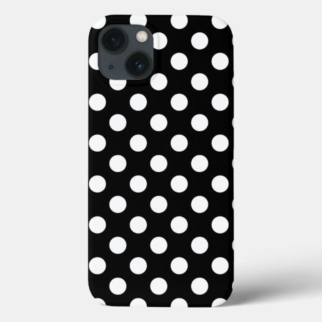 Pois blancs sur Coque noir-coque iphone (Verso)