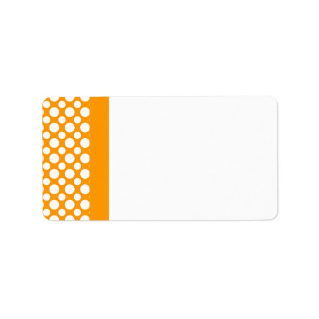 Pois blancs sur Étiquette de adresse blanc orange (Devant)