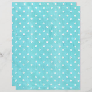 Pois blancs sur papier à scandale Turquoise
