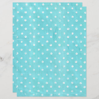 Pois blancs sur papier à scandale Turquoise
