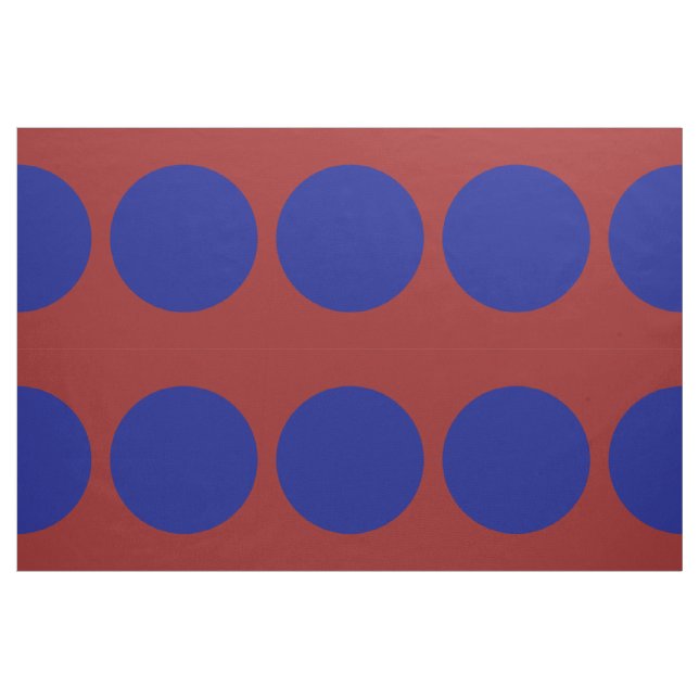 Pois bleu audacieux sur le tissu géométrique rouge (Fat Quarter)