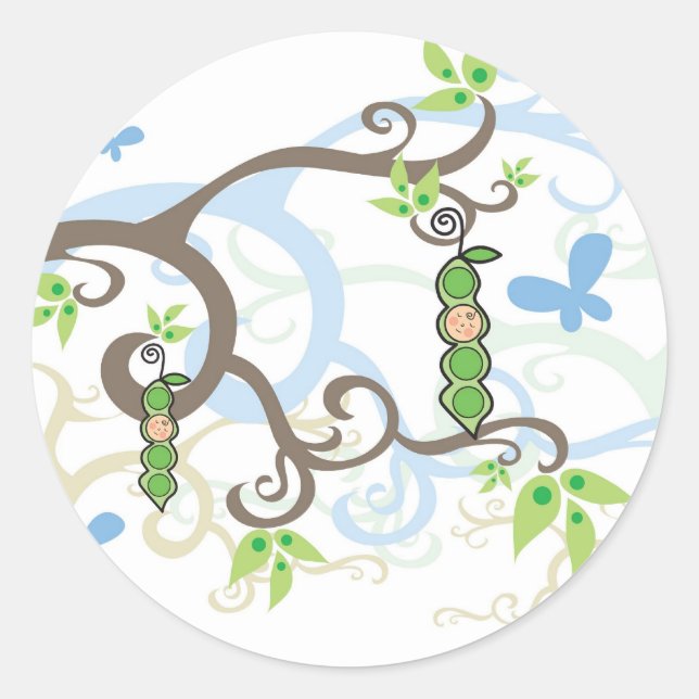 Pois Bleu Dans Un Baby shower Jardin Pod Sticker (Devant)