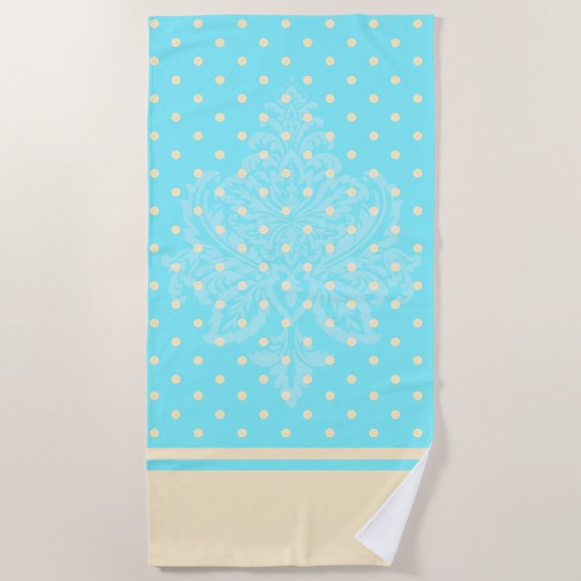 Pois bleu et serviette de plage jaune (Devant)