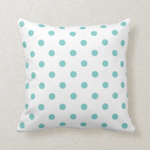 Pois Bleus Blanc Et Aqua Jouer Coussin
