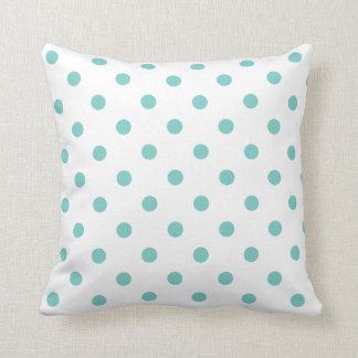 Pois Bleus Blanc Et Aqua Jouer Coussin
