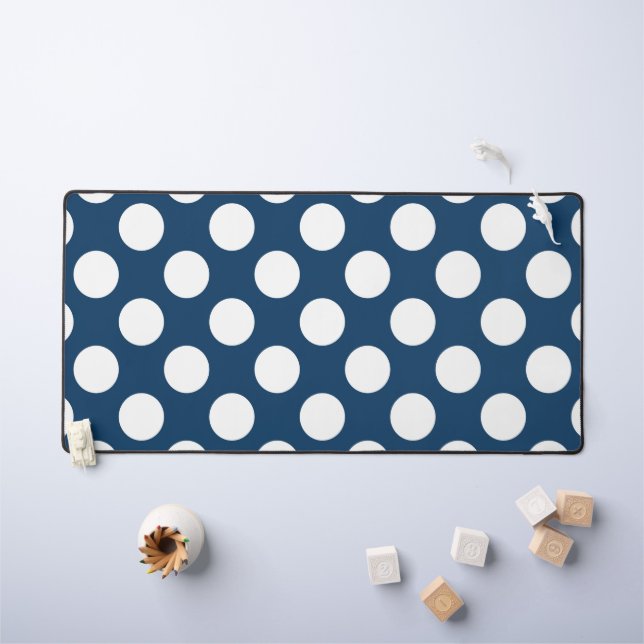Pois Bleus de la Marine, Motif à points Polka, poi (Tableau pour enfants)