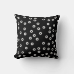 pois brillants jettent oreiller noir et blanc
