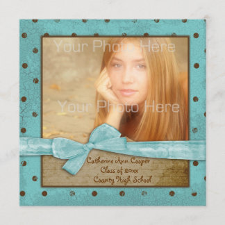 Pois Brown Turquoises, Carte photo de diplômes de
