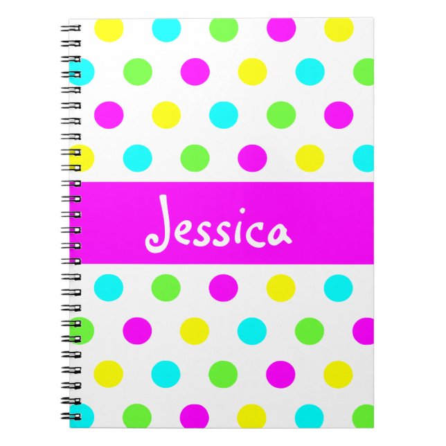 Pois coloré drôle - carnet nommé Girly (Devant)