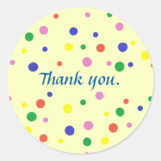 Pois colorés sur Stickers Merci Jaune