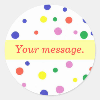 Pois colorés Votre message Stickers Modèle