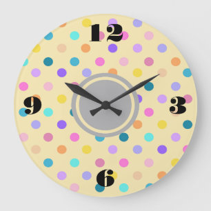 Pois confetti couleurs horloge murale acrylique