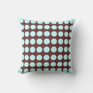 pois coussin marron et turquoise